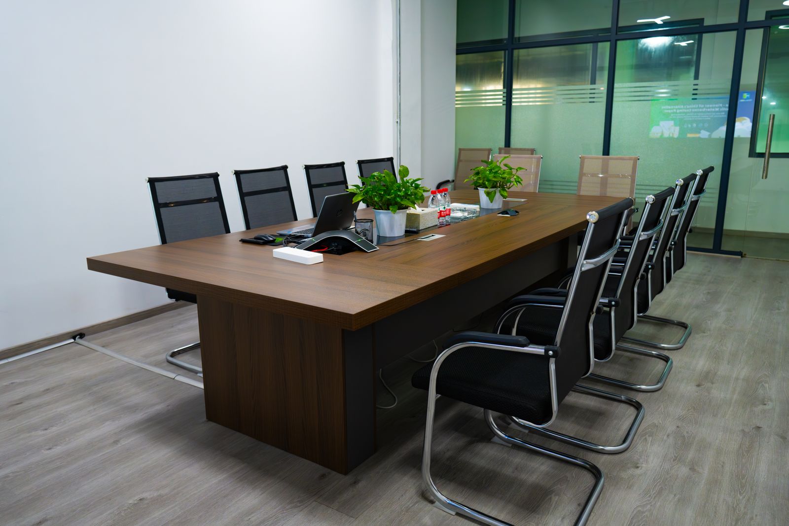 Meeting room with long table