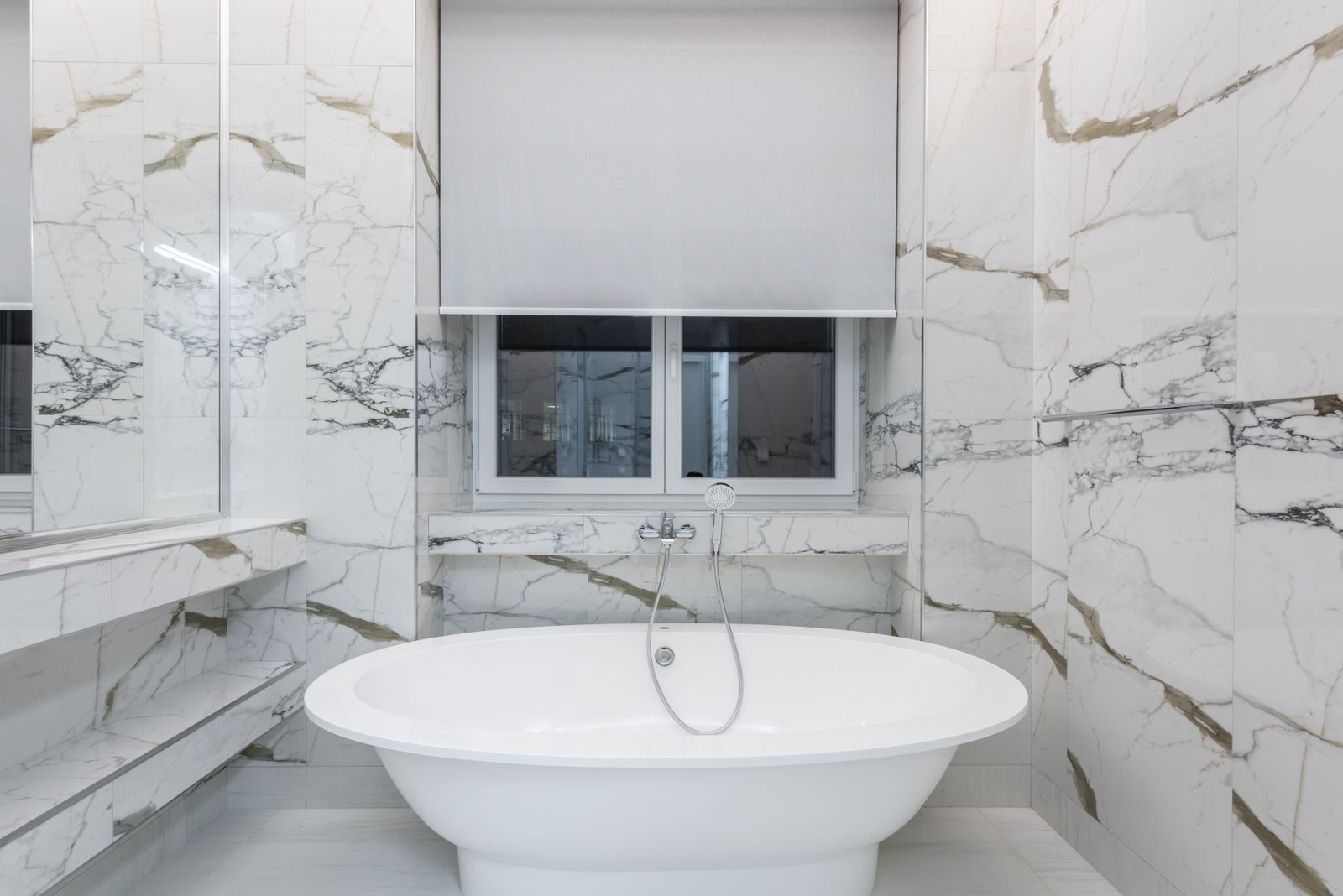 Modern guest bathroom with walk-in shower
