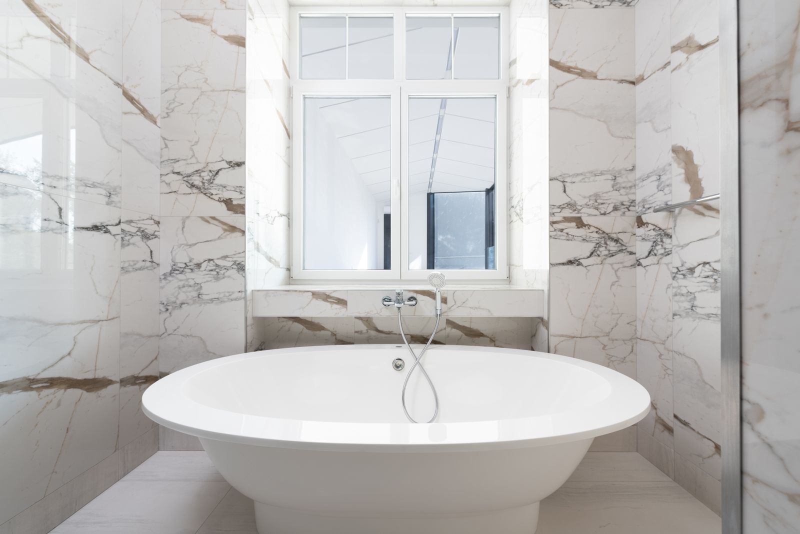 Modern guest bathroom with walk-in shower